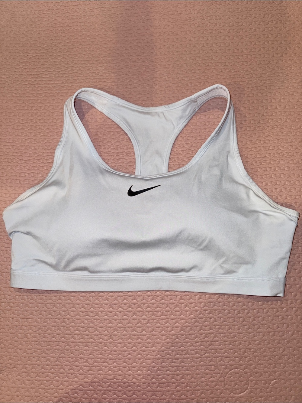 Nike Silver Racerback Sports Bra with Black Swoosh